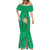 Hawaii Pikake and Maile Lei Mermaid Dress Honu Polynesian Pattern Green Color