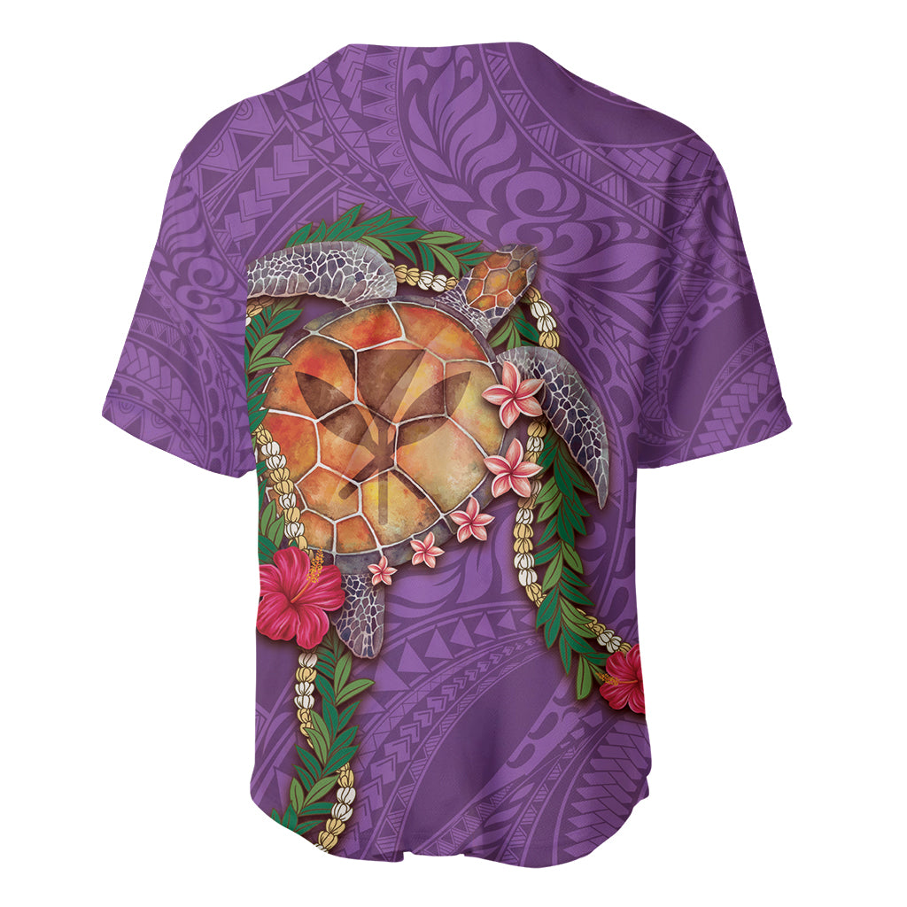 Hawaii Pikake and Maile Lei Baseball Jersey Honu Polynesian Pattern Pink Color LT03 - Polynesian Pride