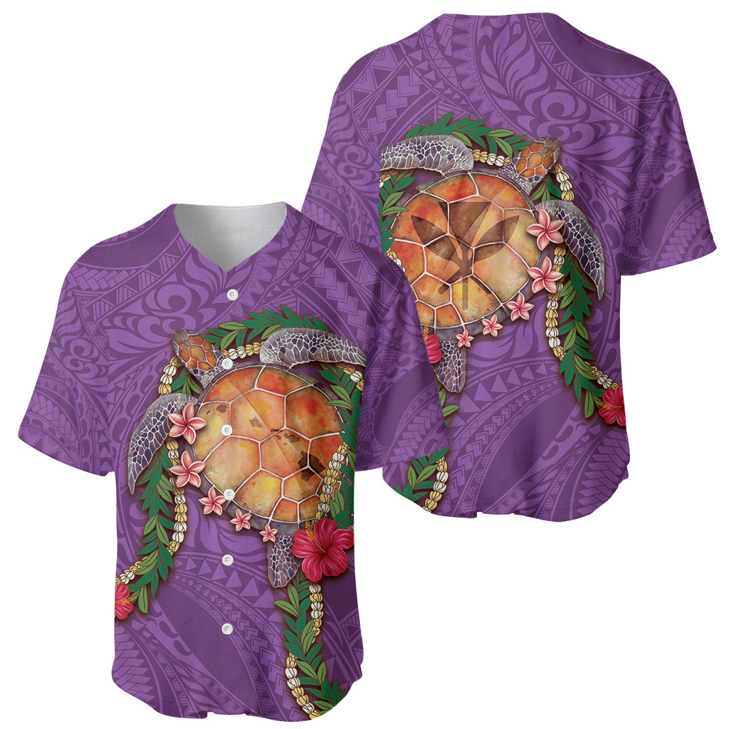 Hawaii Pikake and Maile Lei Baseball Jersey Honu Polynesian Pattern Pink Color LT03 - Polynesian Pride