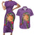 Hawaii Pikake and Maile Lei Couples Matching Short Sleeve Bodycon Dress and Hawaiian Shirt Honu Polynesian Pattern Pink Color