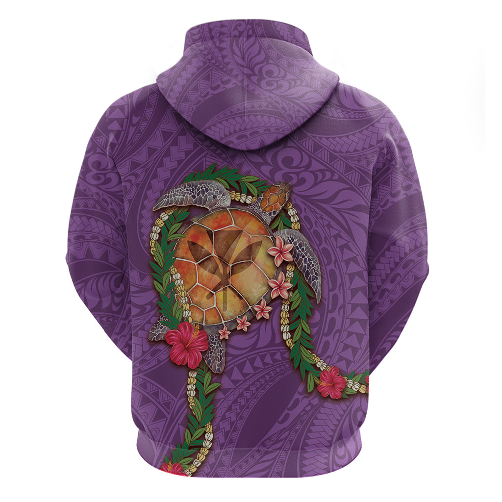 Hawaii Pikake and Maile Lei Hoodie Honu Polynesian Pattern Pink Color LT03 - Polynesian Pride