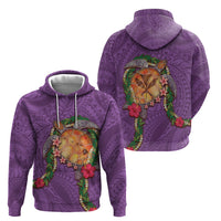 Hawaii Pikake and Maile Lei Hoodie Honu Polynesian Pattern Pink Color LT03 - Polynesian Pride