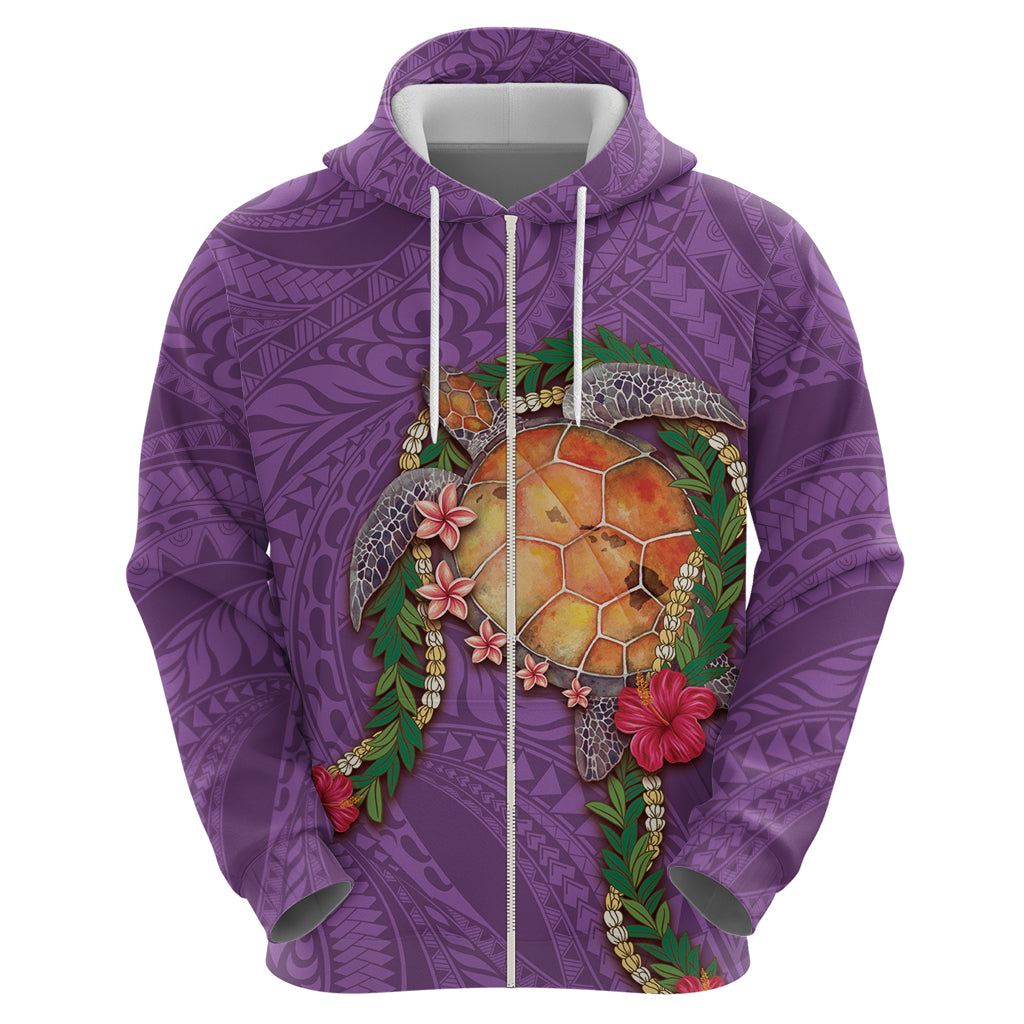 Hawaii Pikake and Maile Lei Hoodie Honu Polynesian Pattern Pink Color LT03 - Polynesian Pride