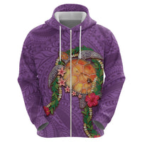 Hawaii Pikake and Maile Lei Hoodie Honu Polynesian Pattern Pink Color LT03 - Polynesian Pride