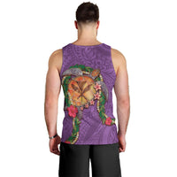 Hawaii Pikake and Maile Lei Men Tank Top Honu Polynesian Pattern Pink Color LT03 - Polynesian Pride
