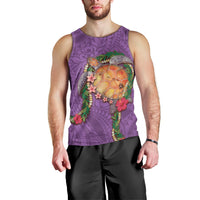 Hawaii Pikake and Maile Lei Men Tank Top Honu Polynesian Pattern Pink Color LT03 - Polynesian Pride