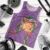 Hawaii Pikake and Maile Lei Men Tank Top Honu Polynesian Pattern Pink Color LT03 - Polynesian Pride