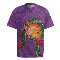 Hawaii Pikake and Maile Lei Rugby Jersey Honu Polynesian Pattern Pink Color LT03 Pink - Polynesian Pride