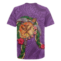 Hawaii Pikake and Maile Lei Rugby Jersey Honu Polynesian Pattern Pink Color LT03 - Polynesian Pride