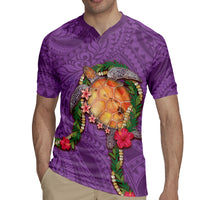 Hawaii Pikake and Maile Lei Rugby Jersey Honu Polynesian Pattern Pink Color LT03 - Polynesian Pride
