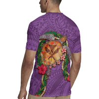 Hawaii Pikake and Maile Lei Rugby Jersey Honu Polynesian Pattern Pink Color LT03 - Polynesian Pride