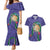 Hawaii Pikake and Maile Lei Couples Matching Mermaid Dress and Hawaiian Shirt Honu Polynesian Pattern Purple Color