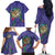 Hawaii Pikake and Maile Lei Family Matching Off The Shoulder Long Sleeve Dress and Hawaiian Shirt Honu Polynesian Pattern Purple Color