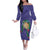 Hawaii Pikake and Maile Lei Family Matching Off The Shoulder Long Sleeve Dress and Hawaiian Shirt Honu Polynesian Pattern Purple Color