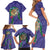 Hawaii Pikake and Maile Lei Family Matching Short Sleeve Bodycon Dress and Hawaiian Shirt Honu Polynesian Pattern Purple Color