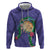 Hawaii Pikake and Maile Lei Hoodie Honu Polynesian Pattern Purple Color