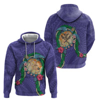 Hawaii Pikake and Maile Lei Hoodie Honu Polynesian Pattern Purple Color LT03 - Polynesian Pride