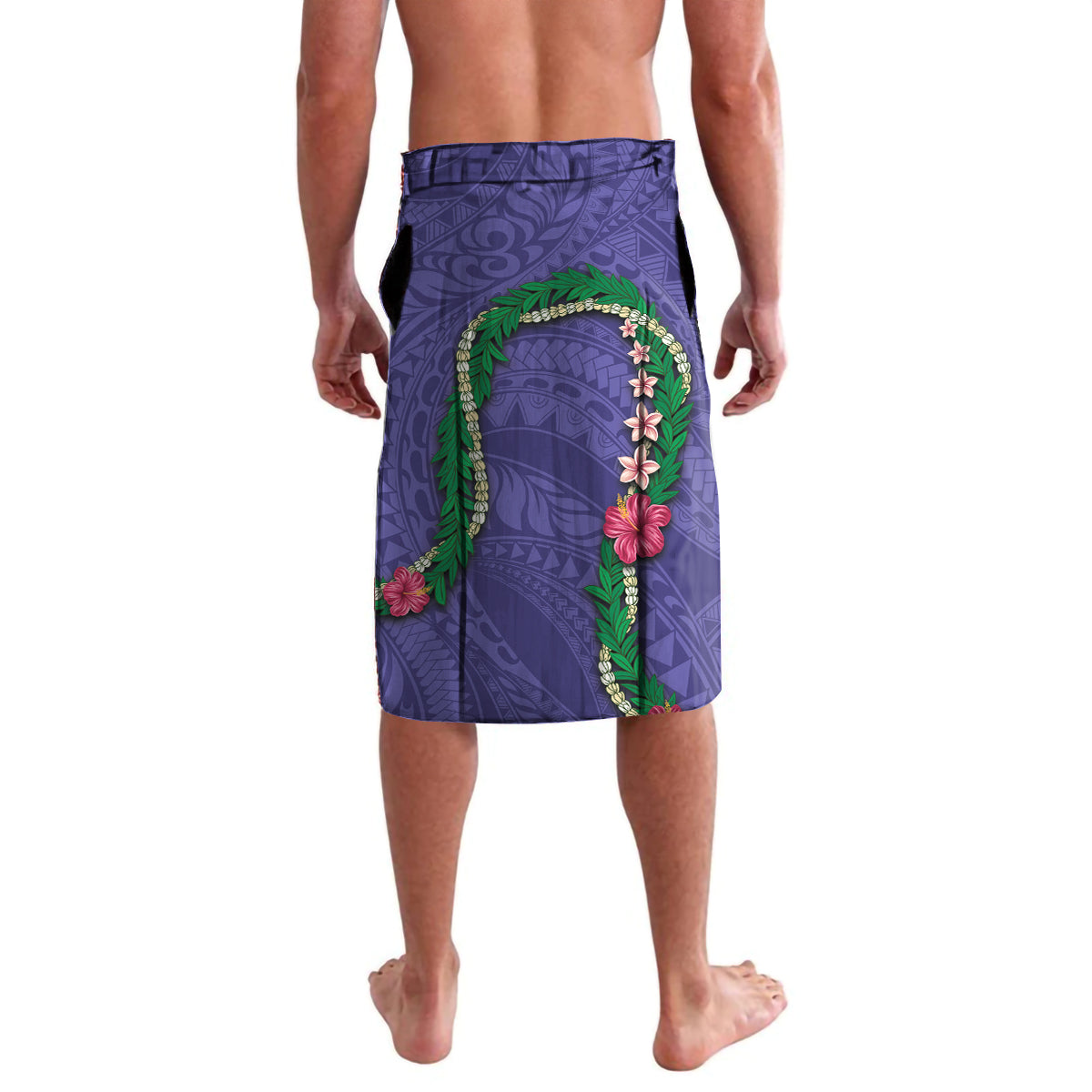 Hawaii Pikake and Maile Lei Lavalava Honu Polynesian Pattern Purple Color LT03 - Polynesian Pride