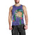 Hawaii Pikake and Maile Lei Men Tank Top Honu Polynesian Pattern Purple Color