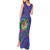 Hawaii Pikake and Maile Lei Tank Maxi Dress Honu Polynesian Pattern Purple Color