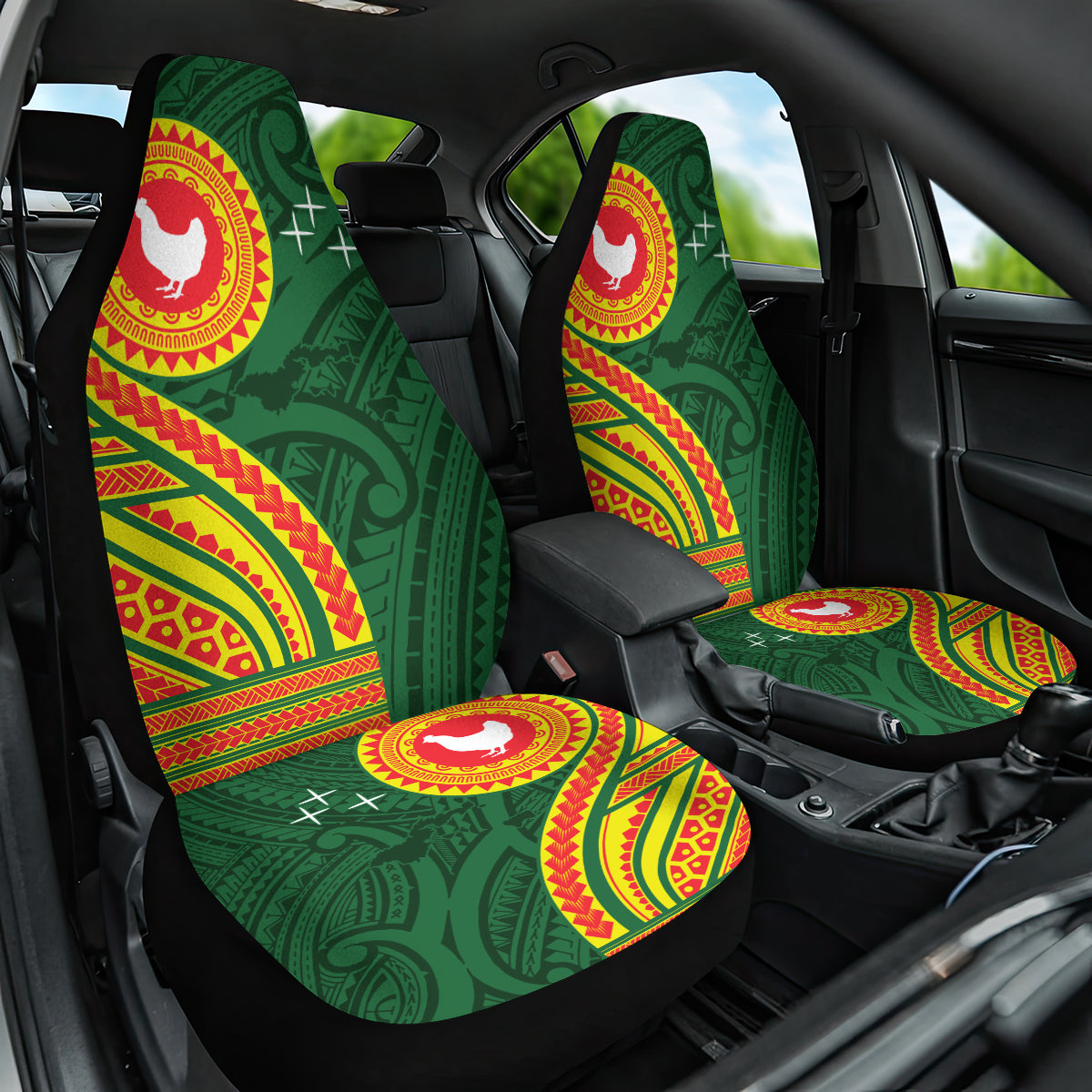 Manu'a Cession Day Car Seat Cover Polynesian Pattern LT03 One Size Green - Polynesian Pride