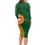 Manu'a Cession Day Long Sleeve Bodycon Dress Polynesian Pattern