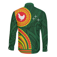 Manu'a Cession Day Long Sleeve Button Shirt Polynesian Pattern LT03 - Polynesian Pride