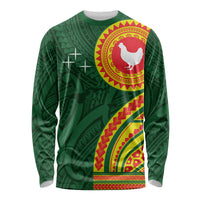 Manu'a Cession Day Long Sleeve Shirt Polynesian Pattern LT03 Unisex Green - Polynesian Pride