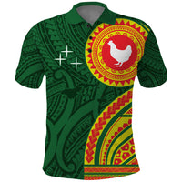Manu'a Cession Day Polo Shirt Polynesian Pattern LT03 Green - Polynesian Pride