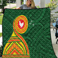 Manu'a Cession Day Quilt Polynesian Pattern LT03 Green - Polynesian Pride
