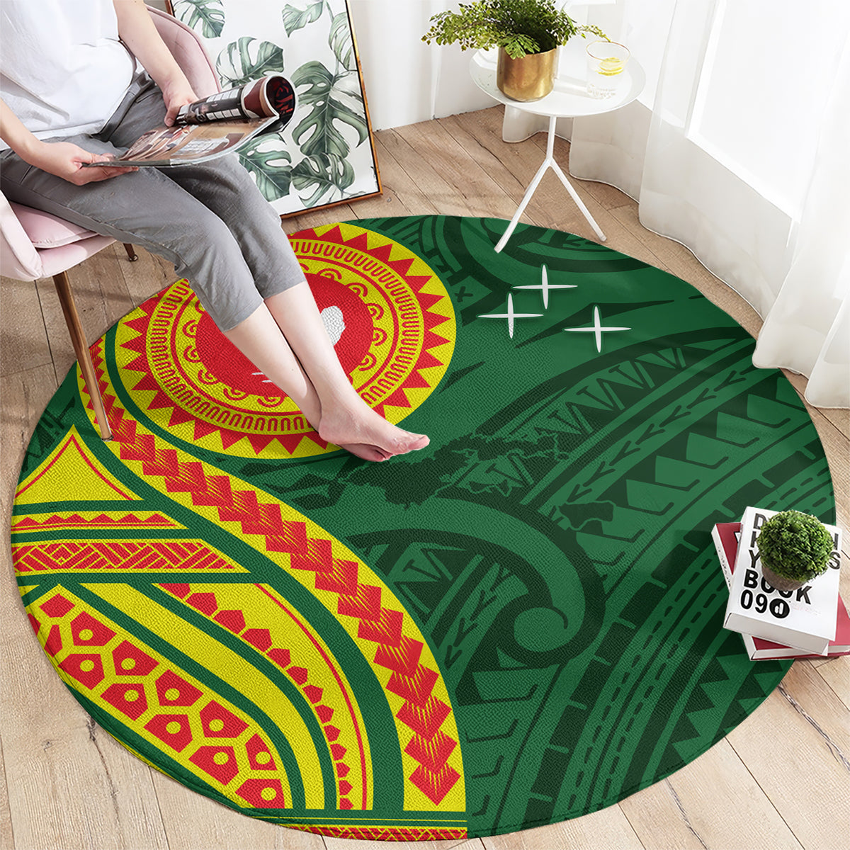 Manu'a Cession Day Round Carpet Polynesian Pattern LT03 - Polynesian Pride
