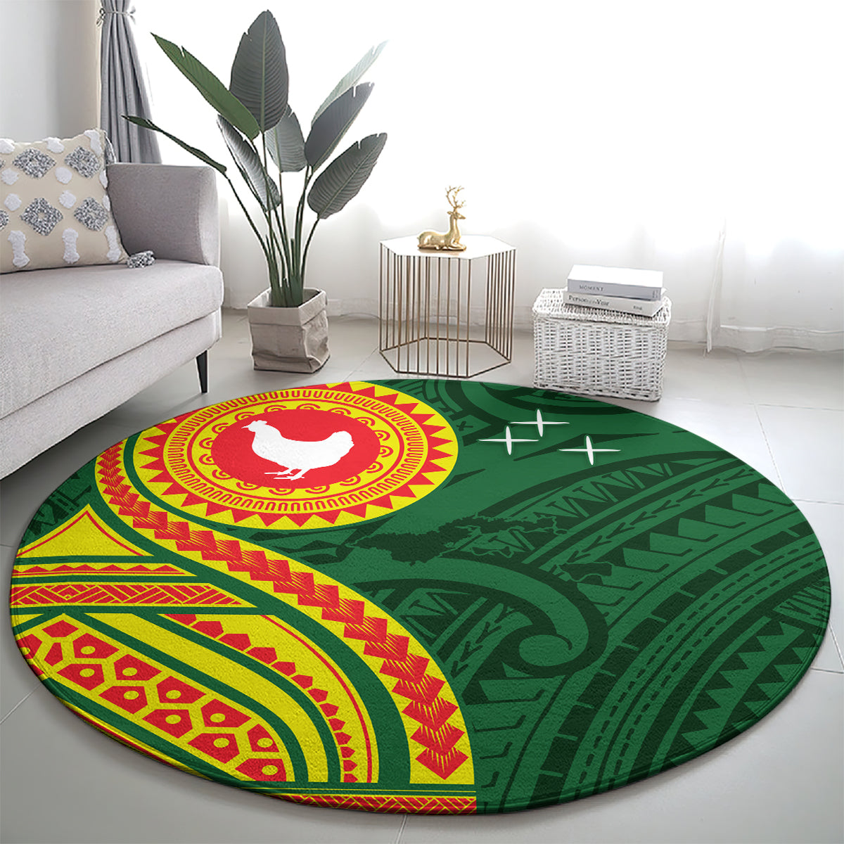 Manu'a Cession Day Round Carpet Polynesian Pattern LT03 - Polynesian Pride