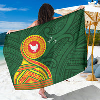 Manu'a Cession Day Sarong Polynesian Pattern LT03 One Size 44 x 66 inches Green - Polynesian Pride