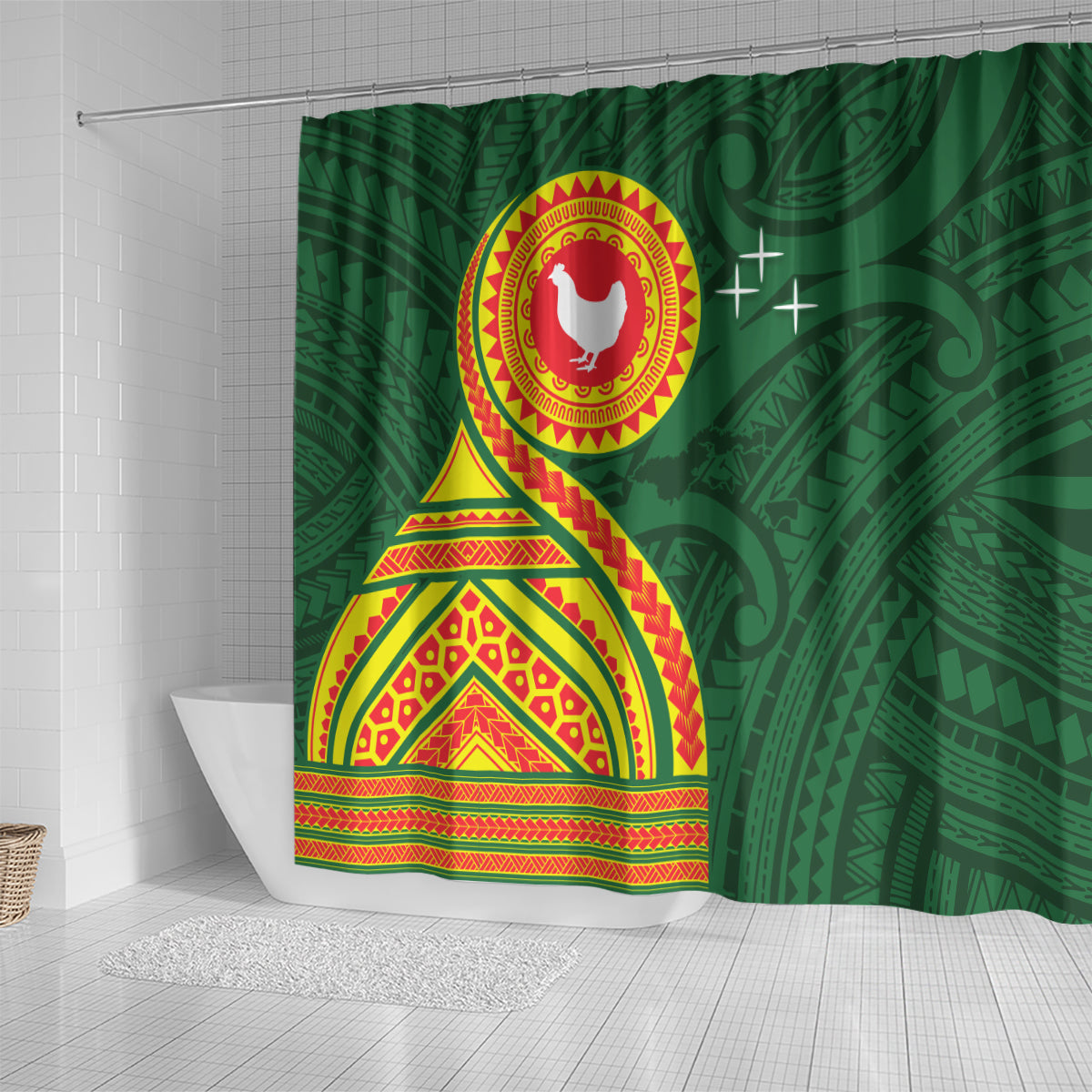 Manu'a Cession Day Shower Curtain Polynesian Pattern LT03 - Polynesian Pride
