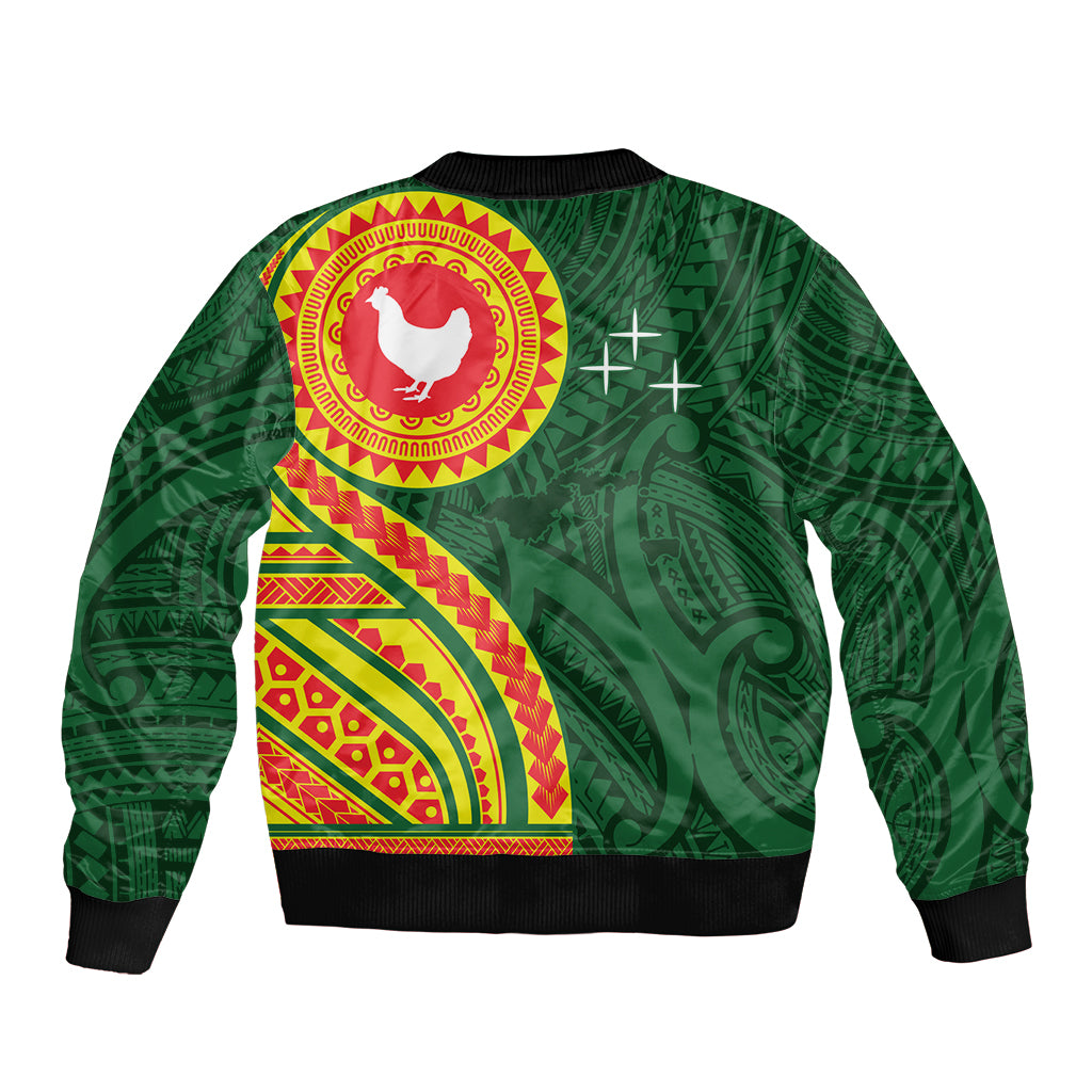 Manu'a Cession Day Sleeve Zip Bomber Jacket Polynesian Pattern LT03 - Polynesian Pride