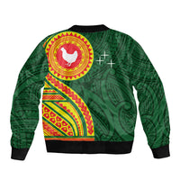 Manu'a Cession Day Sleeve Zip Bomber Jacket Polynesian Pattern LT03 - Polynesian Pride
