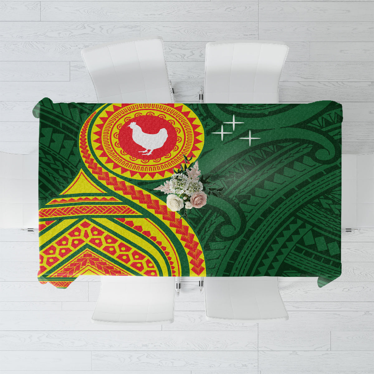 Manu'a Cession Day Tablecloth Polynesian Pattern LT03 Green - Polynesian Pride