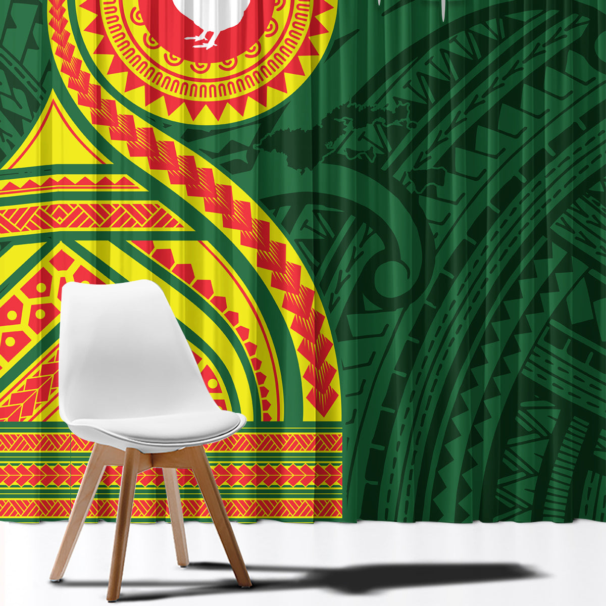 Manu'a Cession Day Window Curtain Polynesian Pattern LT03 - Polynesian Pride