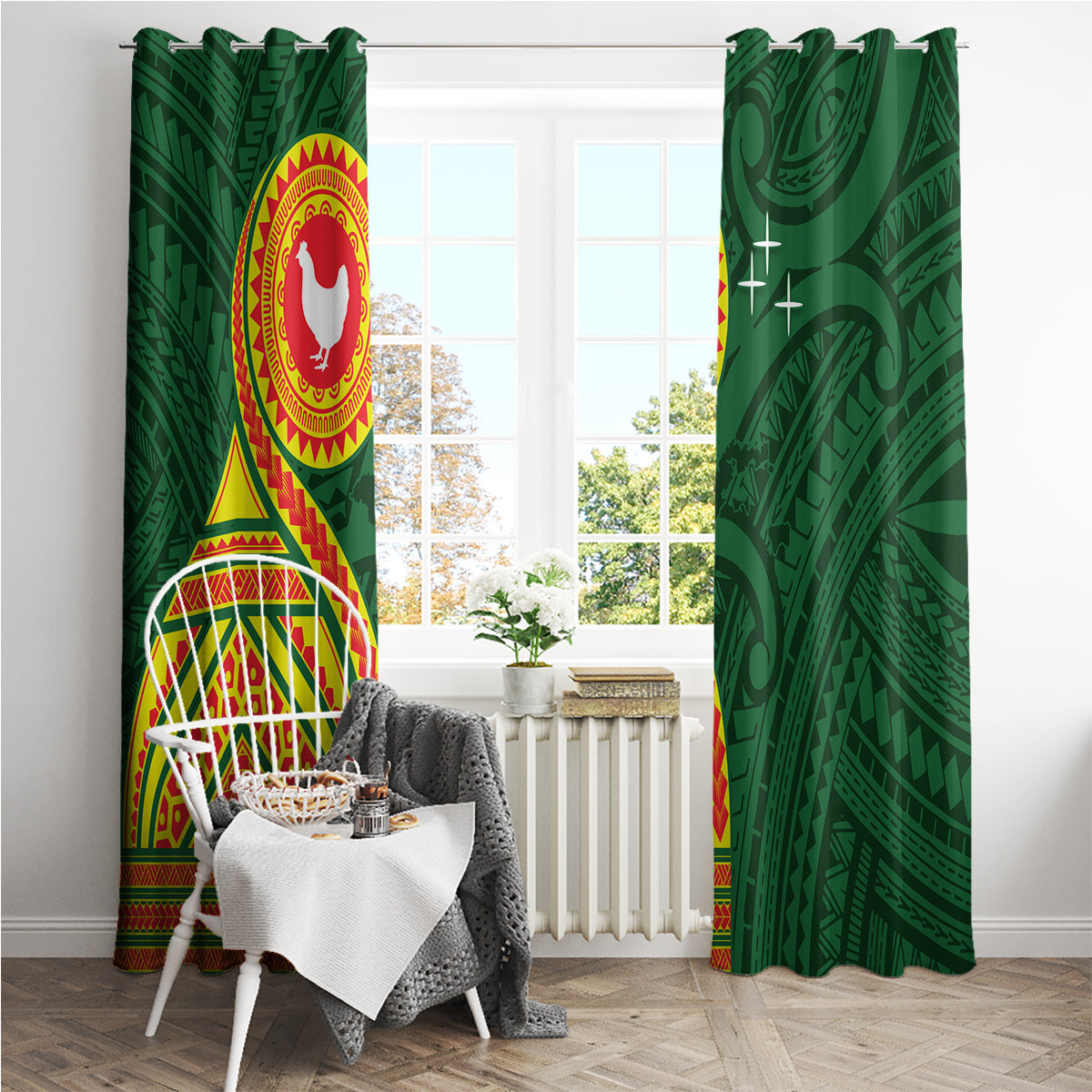 Manu'a Cession Day Window Curtain Polynesian Pattern LT03 - Polynesian Pride