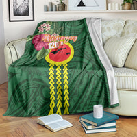 Manu'a Cession Day 120th Anniversary Blanket Polynesian Pattern and Hibiscus Flower LT03 Green - Polynesian Pride
