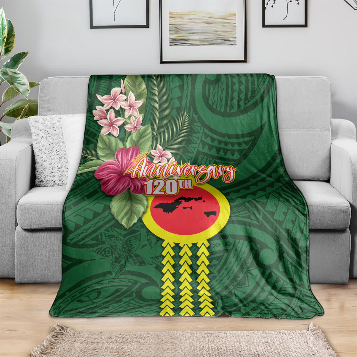 Manu'a Cession Day 120th Anniversary Blanket Polynesian Pattern and Hibiscus Flower LT03 - Polynesian Pride