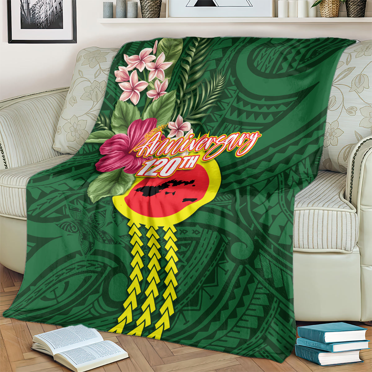 Manu'a Cession Day 120th Anniversary Blanket Polynesian Pattern and Hibiscus Flower LT03 - Polynesian Pride