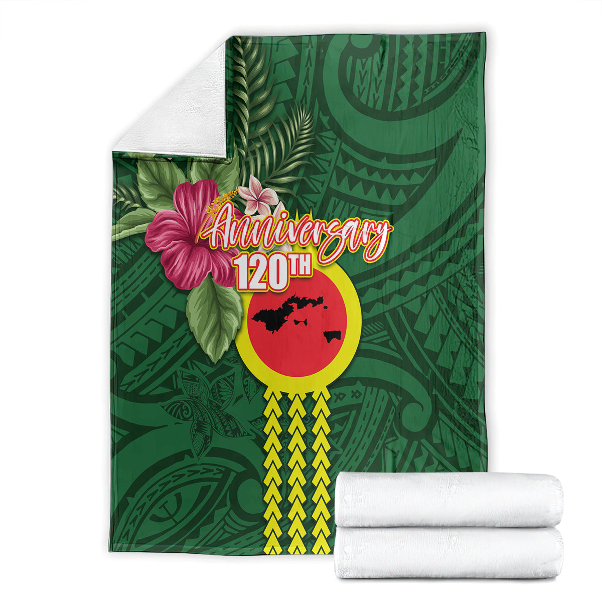 Manu'a Cession Day 120th Anniversary Blanket Polynesian Pattern and Hibiscus Flower LT03 - Polynesian Pride