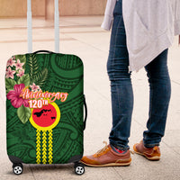 Manu'a Cession Day 120th Anniversary Luggage Cover Polynesian Pattern and Hibiscus Flower LT03 Green - Polynesian Pride