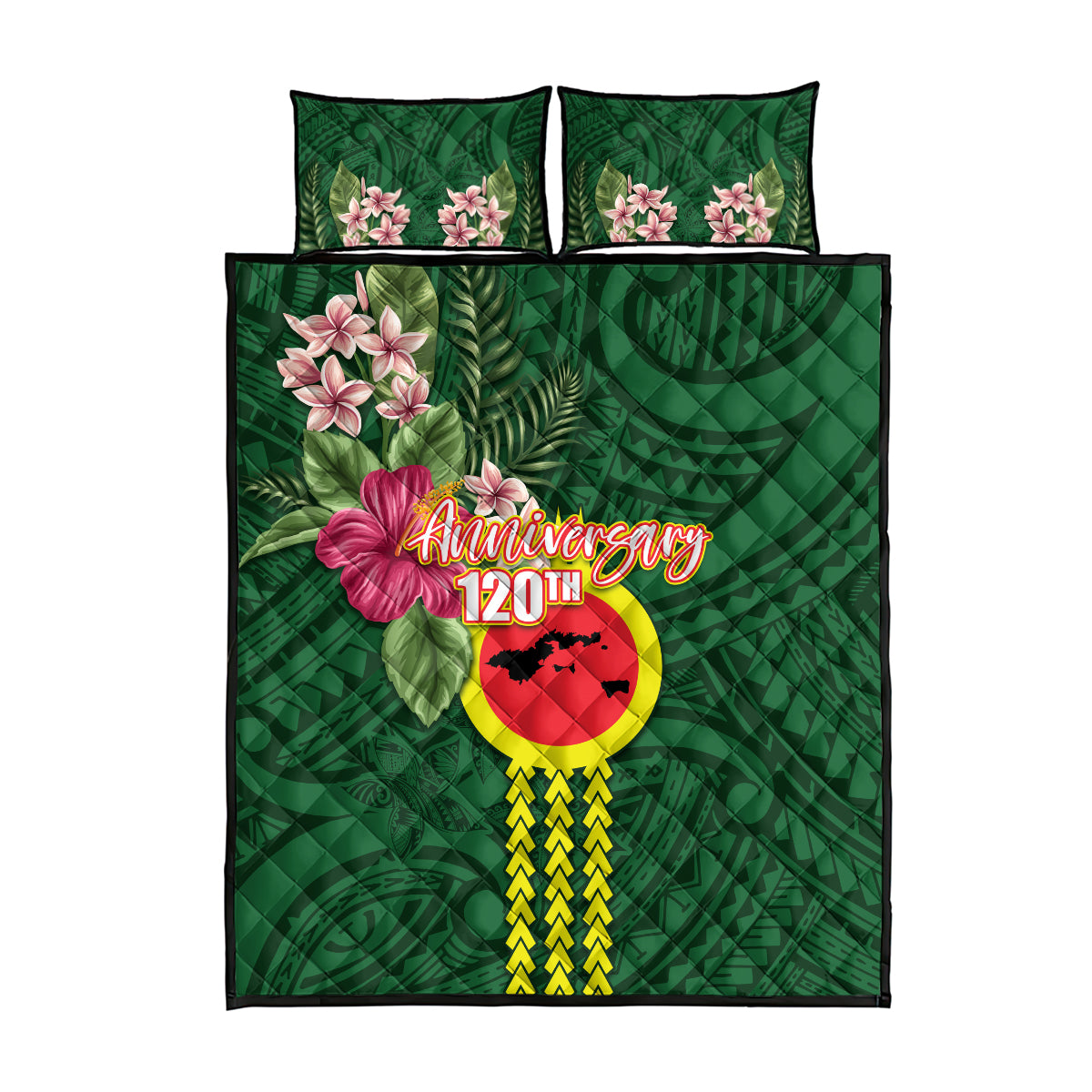 Manu'a Cession Day 120th Anniversary Quilt Bed Set Polynesian Pattern and Hibiscus Flower LT03 - Polynesian Pride
