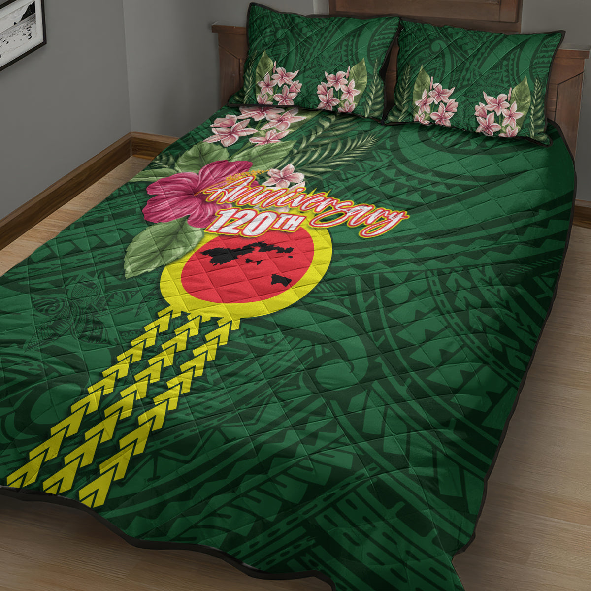 Manu'a Cession Day 120th Anniversary Quilt Bed Set Polynesian Pattern and Hibiscus Flower LT03 - Polynesian Pride