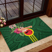 Manu'a Cession Day 120th Anniversary Rubber Doormat Polynesian Pattern and Hibiscus Flower LT03 - Polynesian Pride