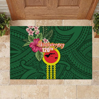 Manu'a Cession Day 120th Anniversary Rubber Doormat Polynesian Pattern and Hibiscus Flower LT03 - Polynesian Pride
