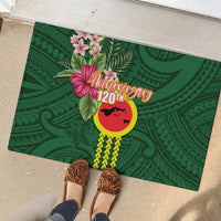 Manu'a Cession Day 120th Anniversary Rubber Doormat Polynesian Pattern and Hibiscus Flower LT03 - Polynesian Pride