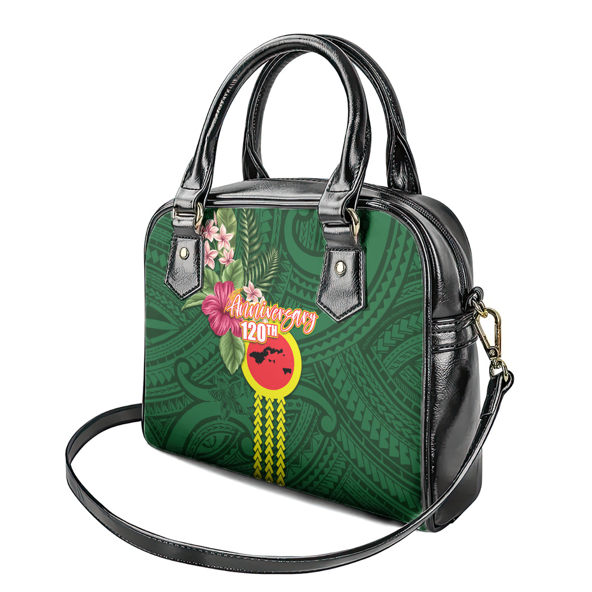 Manu'a Cession Day 120th Anniversary Shoulder Handbag Polynesian Pattern and Hibiscus Flower LT03 - Polynesian Pride